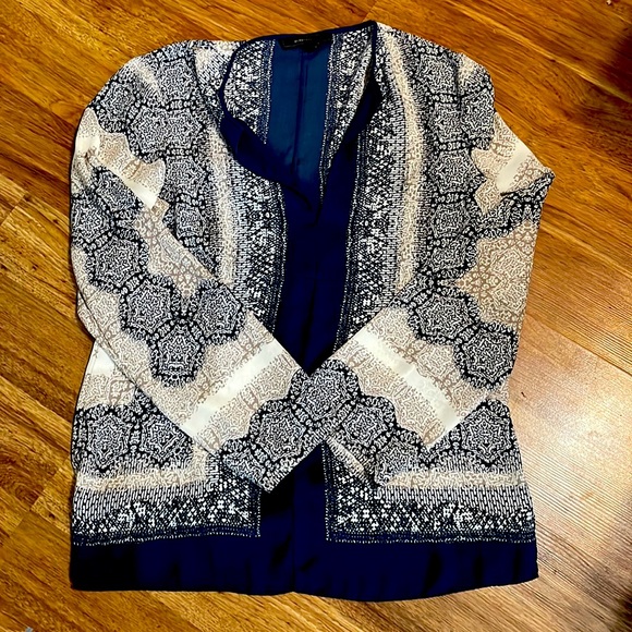 BcbgMaxazria blue sheer tunic top - Picture 1 of 2